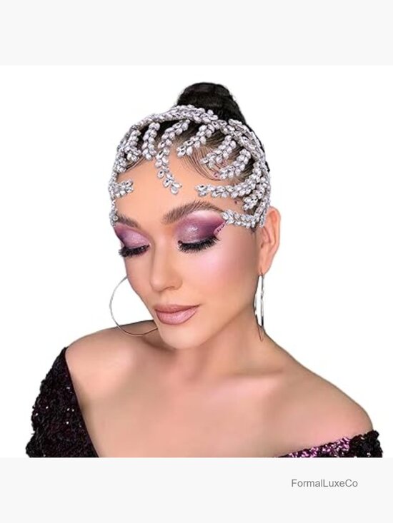 2 Pack Bride Wedding Headbands Rhinestone Tiara Headpiece Hair Comb main image 4